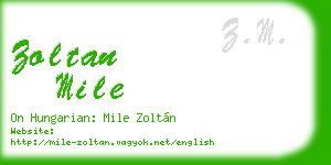 zoltan mile business card
